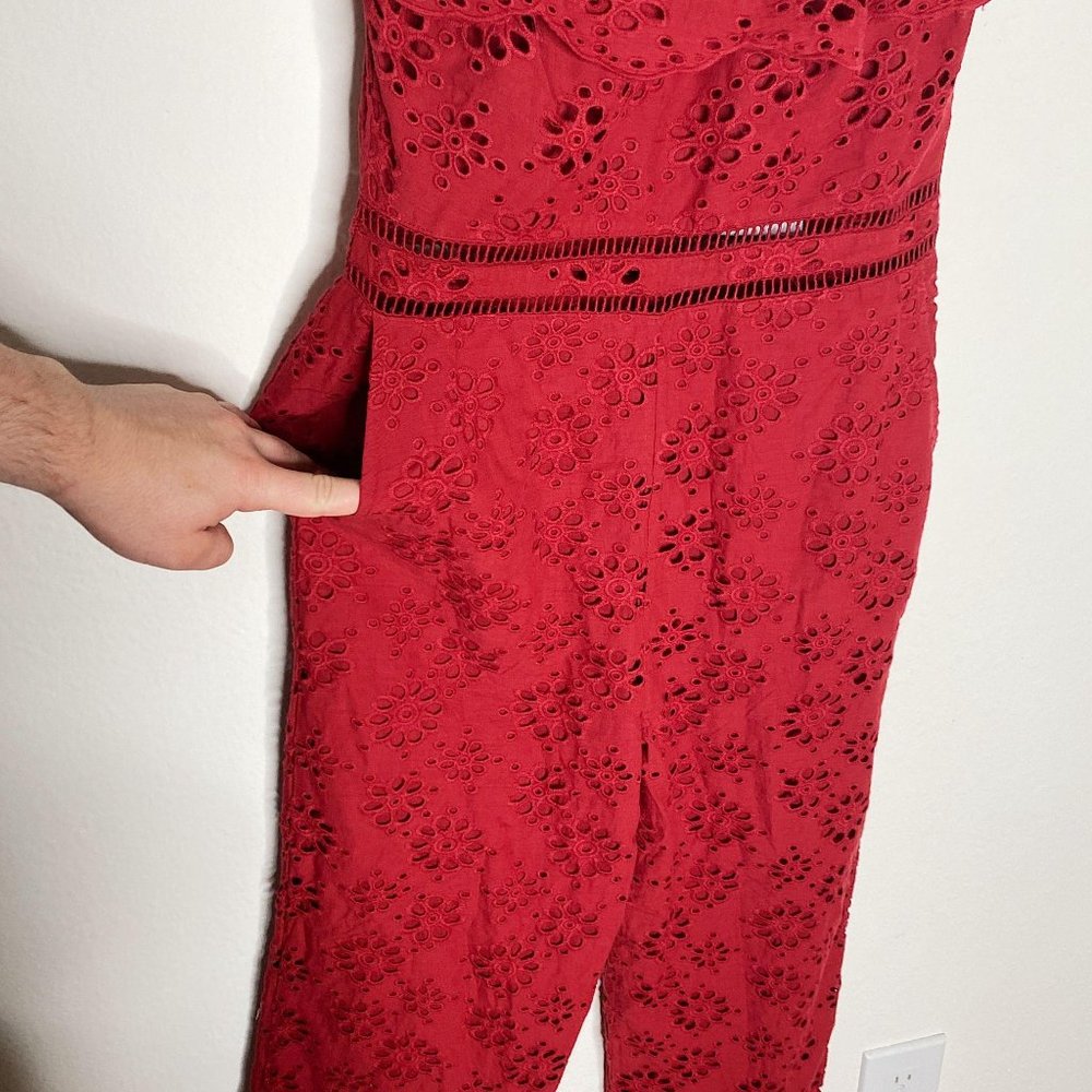 Lovers + Friends NWT Naya Jumpsuit Deep Red Elasti - Picture 5 of 16